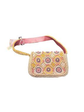 Handcrafted in India Viral Wooden Beaded Colorful Pink Pastel Shoulder Bag Purse